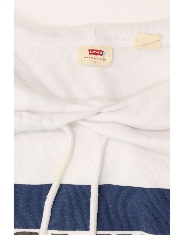 Levi's Jersey con capucha de gran tamaño con gráfico para mujer Reino Unido 14 Algodón blanco mediano