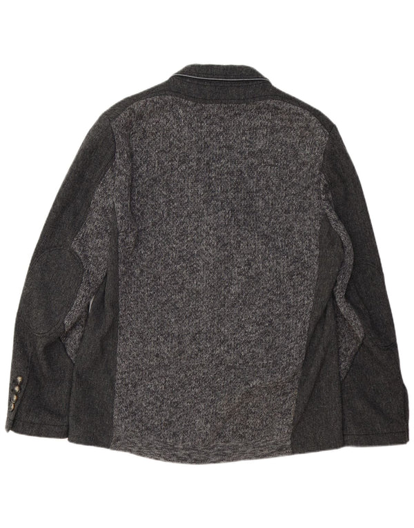 HUGO BOSS Chaqueta tipo blazer de 3 botones para hombre EU 50 Large Grey Herringbone