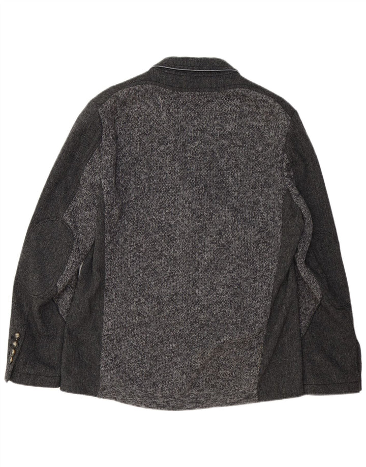 HUGO BOSS Chaqueta tipo blazer de 3 botones para hombre EU 50 Large Grey Herringbone