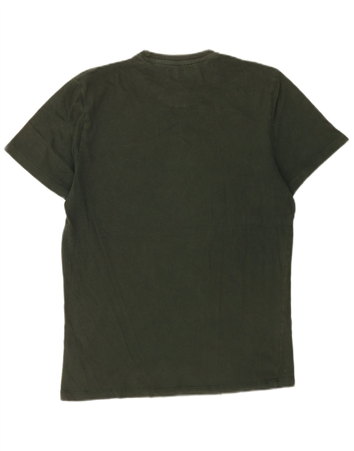 Jack Wills Camiseta gráfica para hombre Top Medium Khaki Cotton