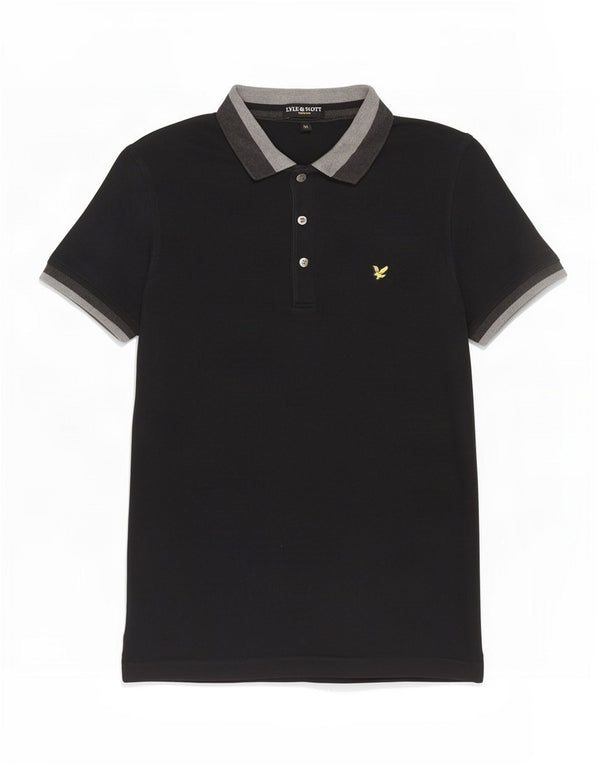 Lyle & Scott Polo para hombre de algodón color block en color negro mediano