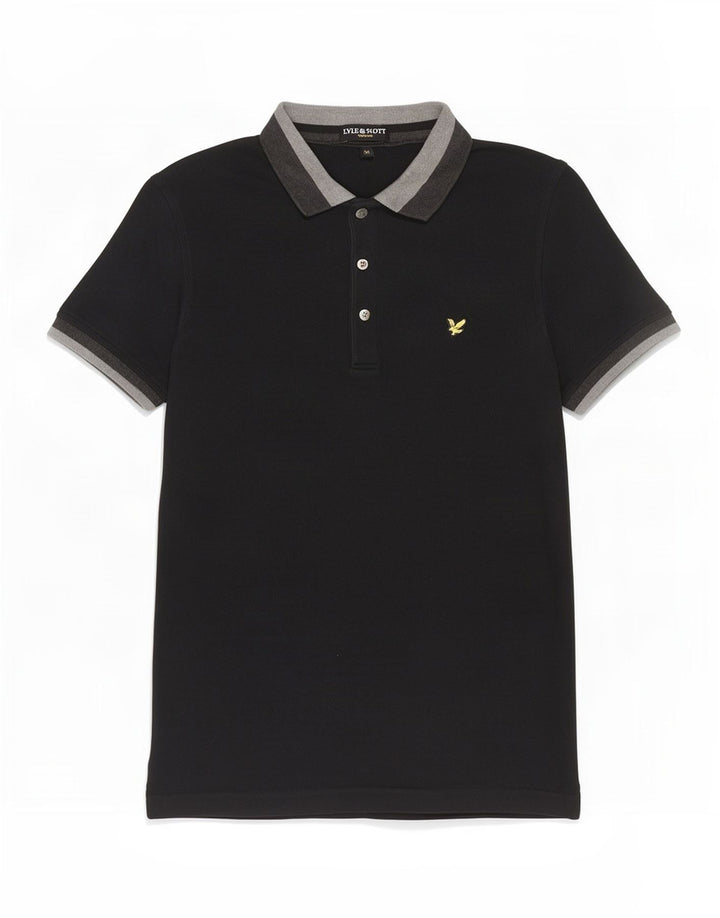 Lyle & Scott Polo para hombre de algodón color block en color negro mediano