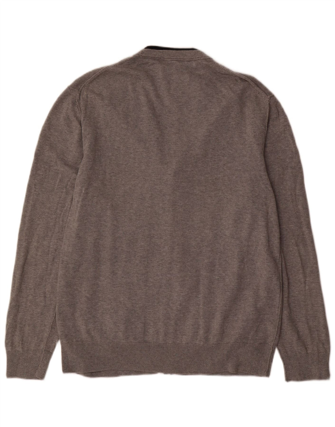 French Connection Suéter tipo cárdigan para hombre XL Algodón gris