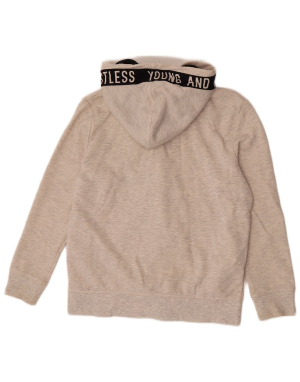 Zara Suéter con capucha y cremallera gráfica para niños 11-12 años Blanco roto moteado