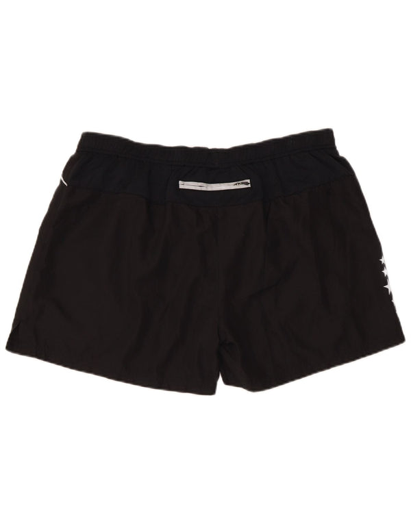 Champion Pantalones Cortos Deportivos Regulares Gráficos para Mujer UK 44 Grande Poliéster Negro