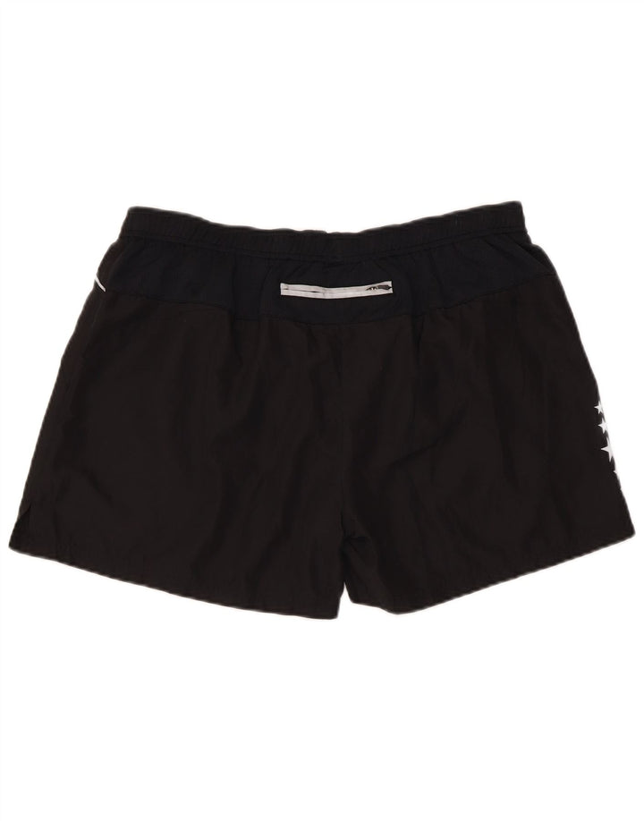 Champion Pantalones Cortos Deportivos Regulares Gráficos para Mujer UK 44 Grande Poliéster Negro