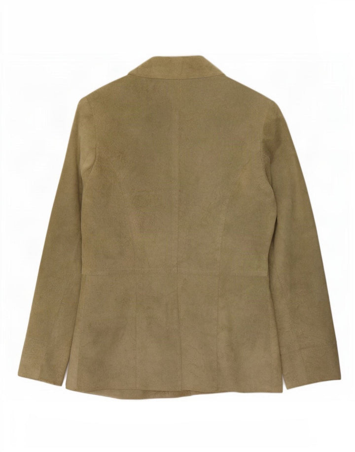 Olsen Chaqueta Blazer de Ante con 3 Botones para Mujer UK 8 Small Acetato Verde