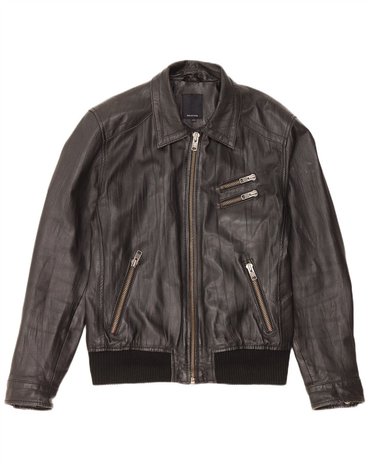 Chaqueta de cuero para mujer seleccionada ES 48 2XL Cuero negro