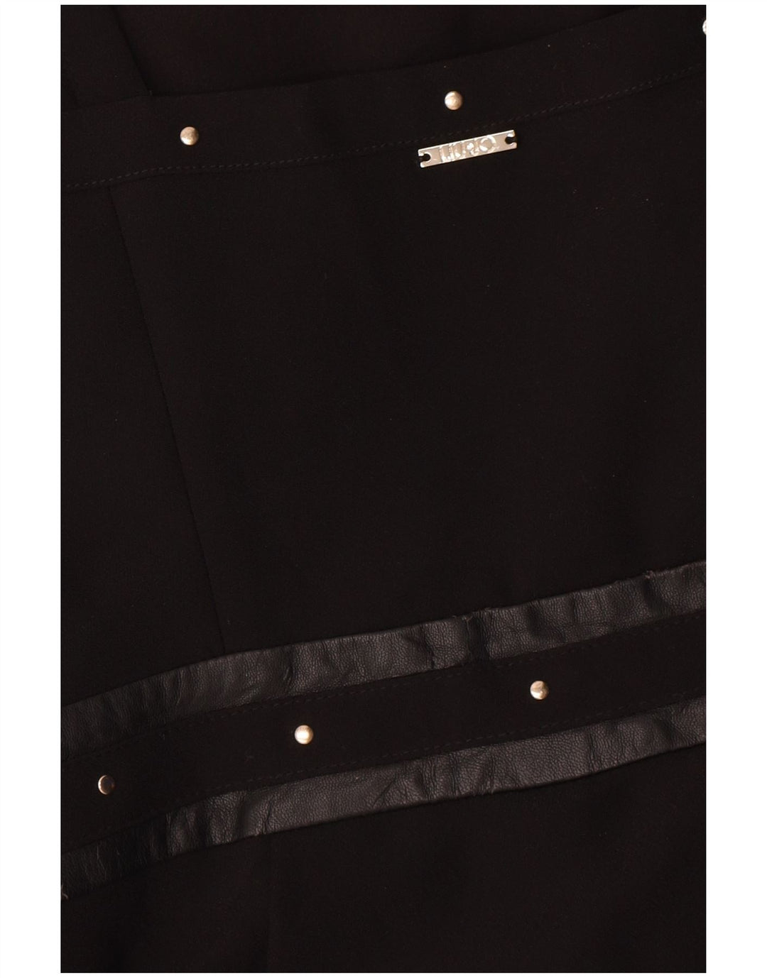 Liu Jo Vestido acampanado sin mangas para mujer IT 40 Small Negro Poliéster