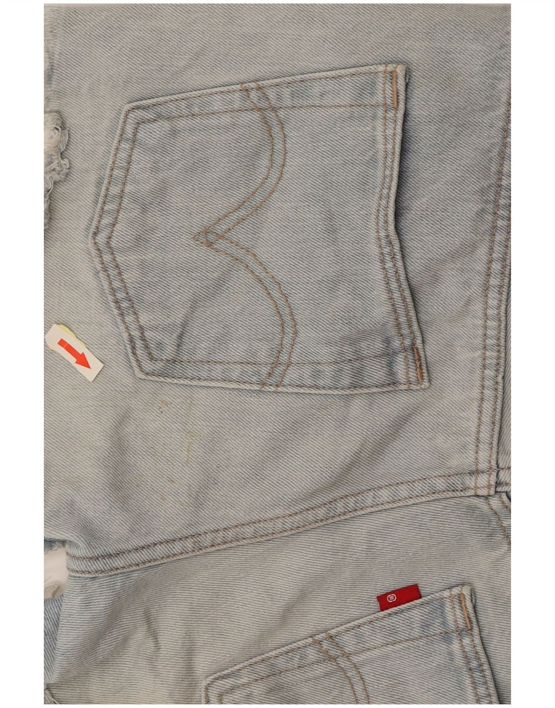 LEVI'S Mujer 501 Shorts De Mezclilla W27 Pequeño Algodón Azul