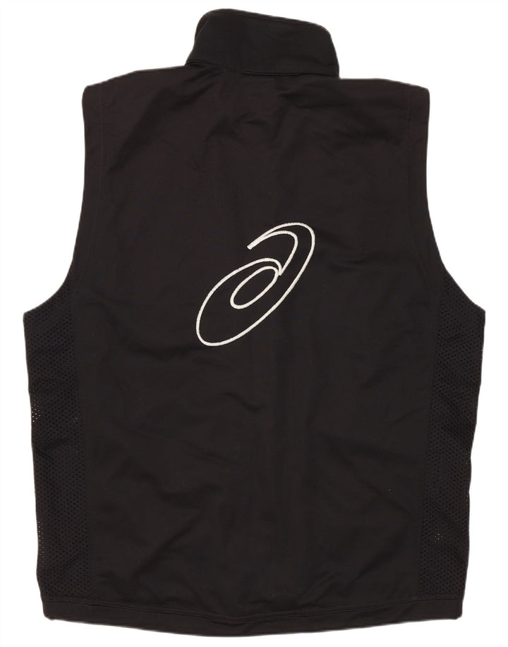 Asics Mens Graphic Sin Mangas Chándal Top Chaqueta Grande Negro