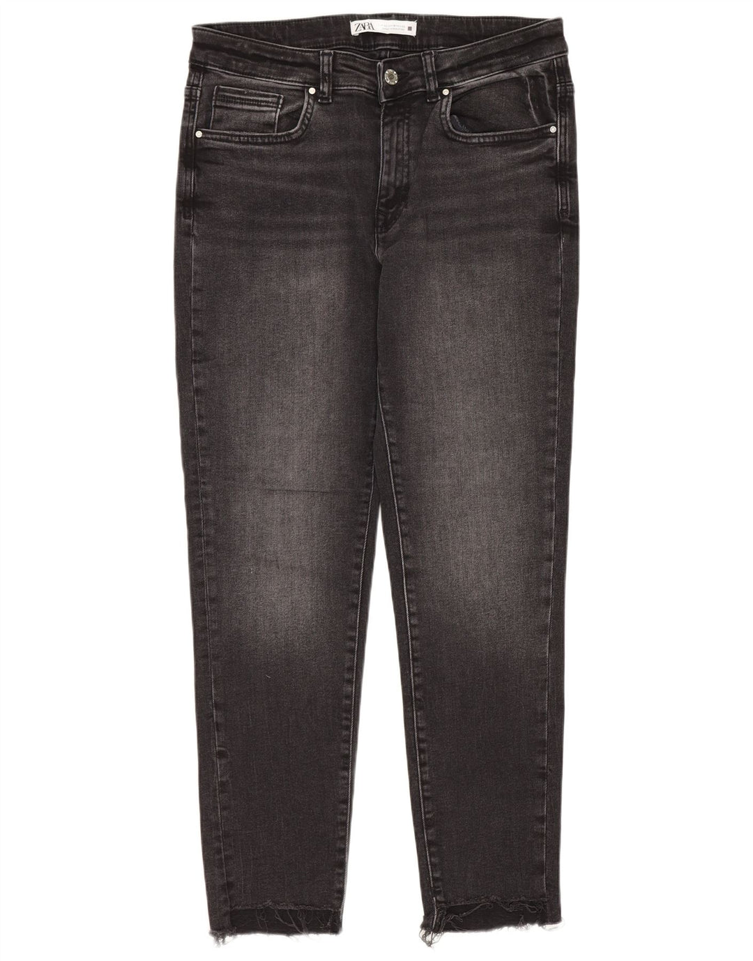 ZARA Vaqueros Slim Mujer EU 42 Large W32 L27 Negro