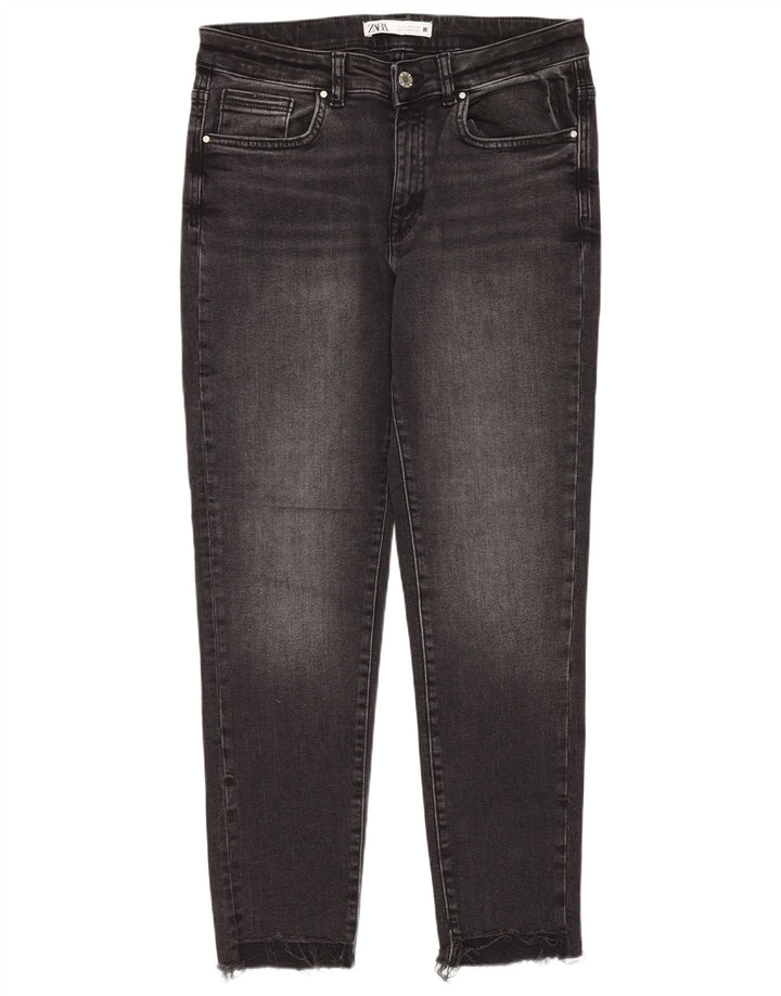 ZARA Vaqueros Slim Mujer EU 42 Large W32 L27 Negro