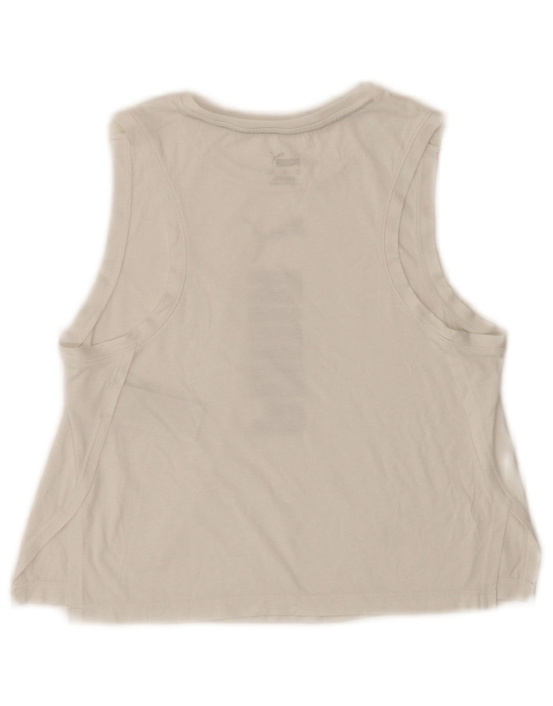 Puma Mujer Crop Graphic Chaleco Top UK 6 XS Poliéster Blanco