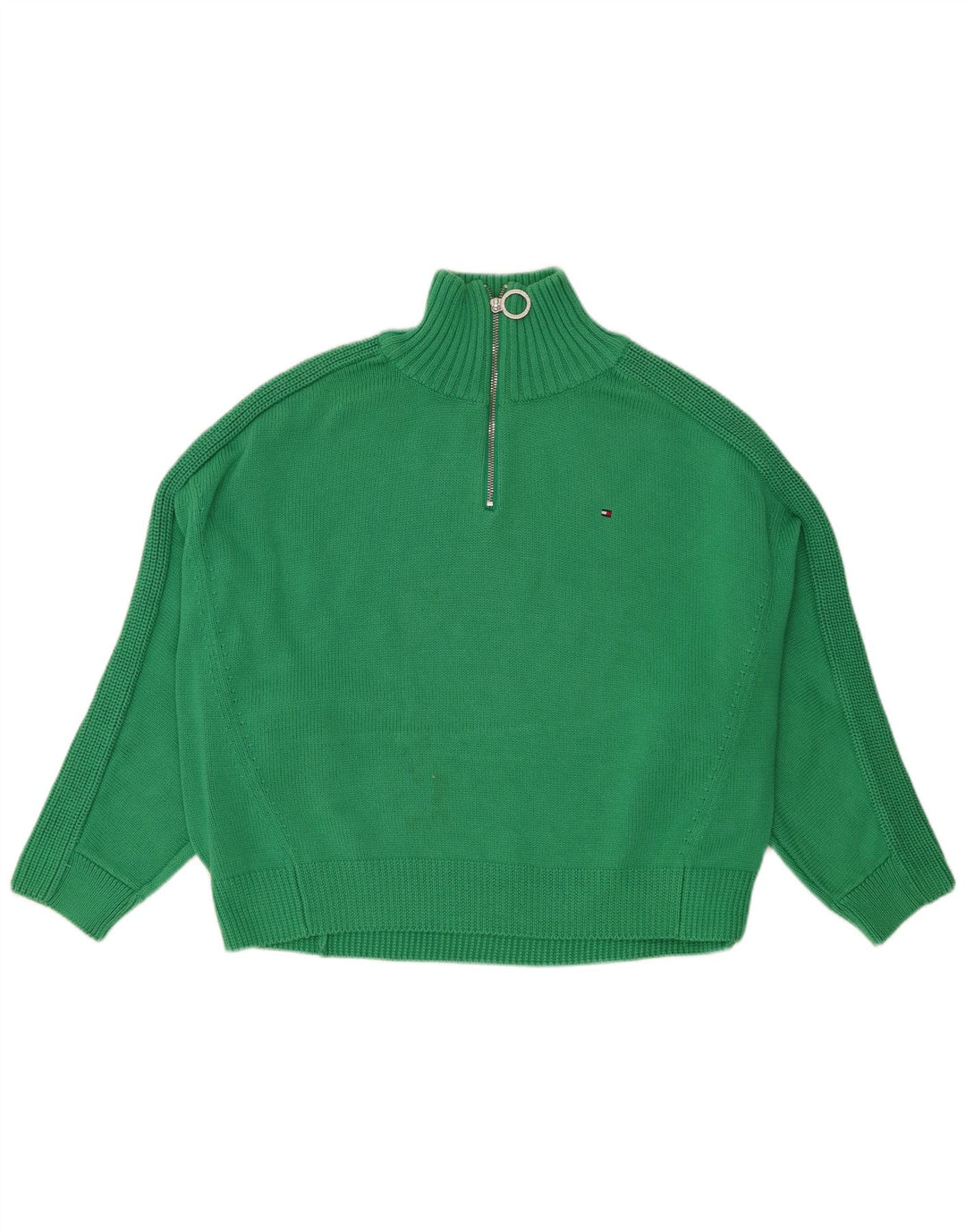 Tommy Hilfiger Suéter extragrande con cuello y cremallera para mujer UK 40 Verde medio