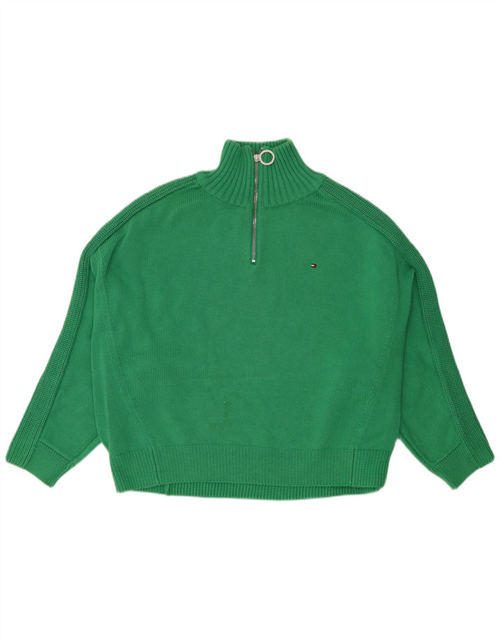 Tommy Hilfiger Suéter extragrande con cuello y cremallera para mujer UK 40 Verde medio