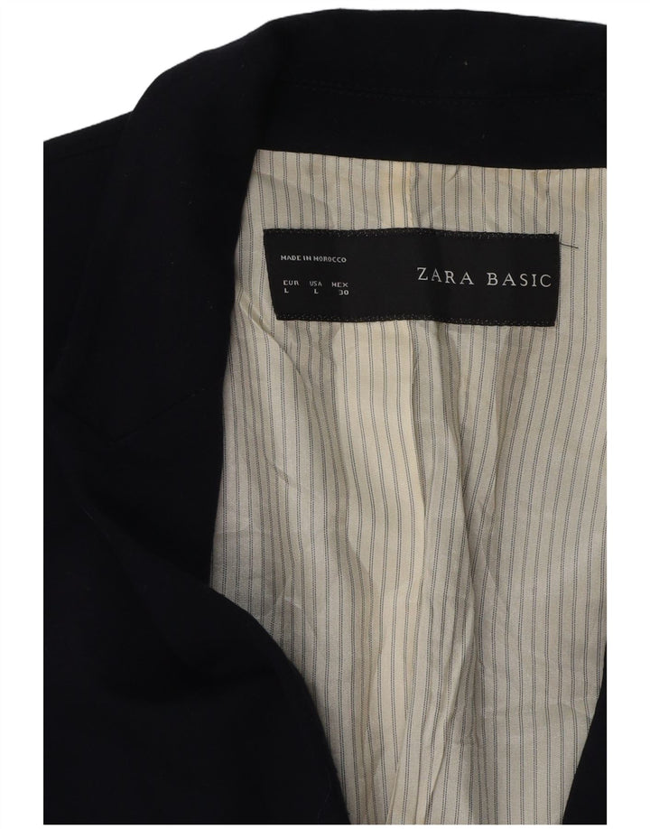 Zara Chaqueta Blazer De 1 Botón para Mujer UK 44 Grande Azul Marino