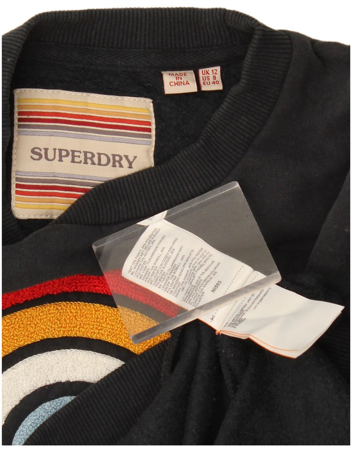 Superdry Sudadera con gráfico extragrande para mujer, talla 40, talla M, color negro