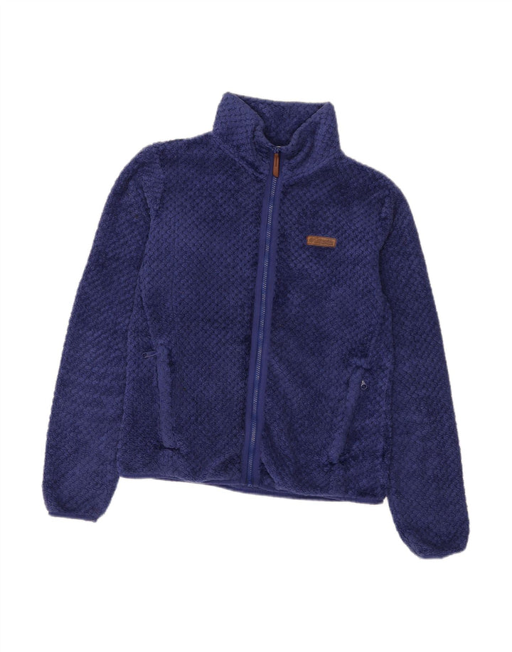 COLUMBIA Womens Fleece Jacket UK 14 Medium Navy Blue Polyester