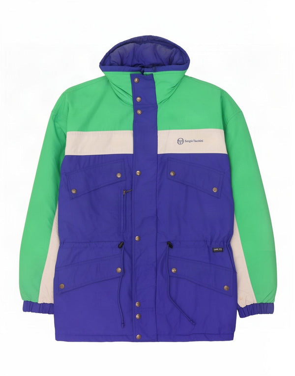Sergio Tacchini Chaqueta de esquí con capucha para hombre IT 54 2XL Azul Colorblock Poliamida