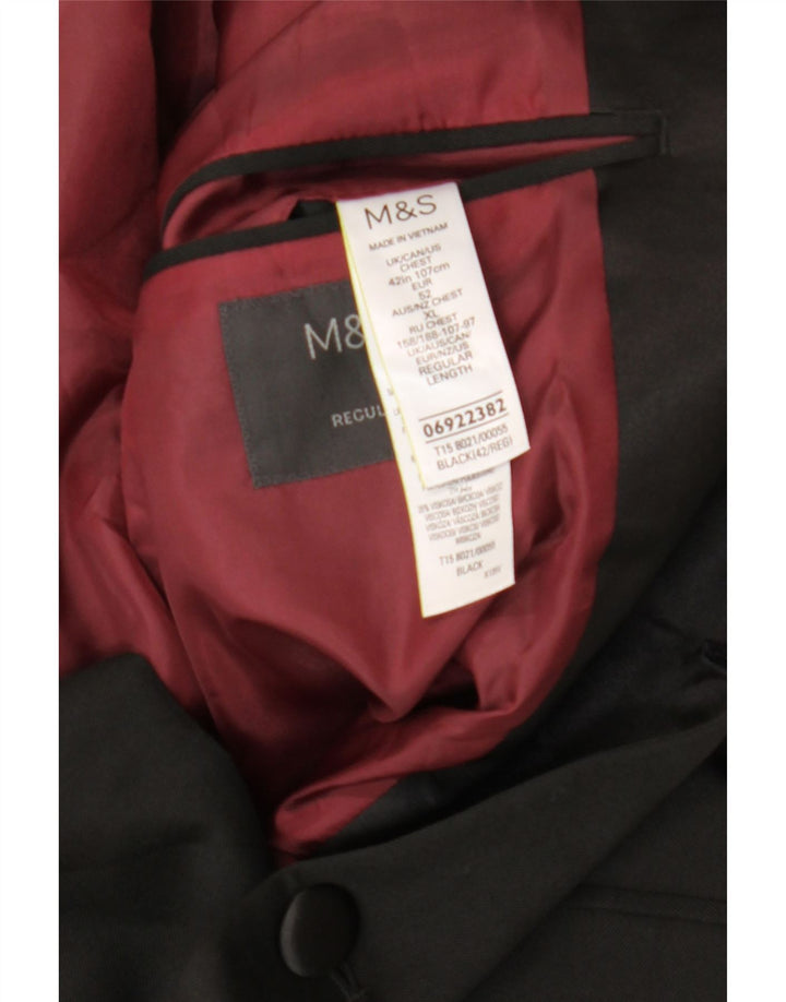 Marks & Spencer Chaqueta tipo blazer con 2 botones para hombre UK 42 XL Poliéster negro