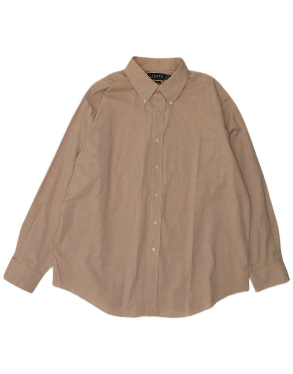 RALPH LAUREN Camisa para hombre Talla 17 1/2 XL Algodón beige