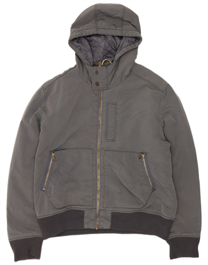 Calvin Klein Jeans Chaqueta Bomber con Capucha para Hombre UK 44 2XL Poliéster Gris