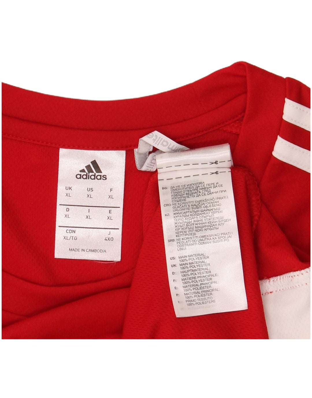 Adidas Hombre Climalite Camiseta Top XL Rojo Poliéster