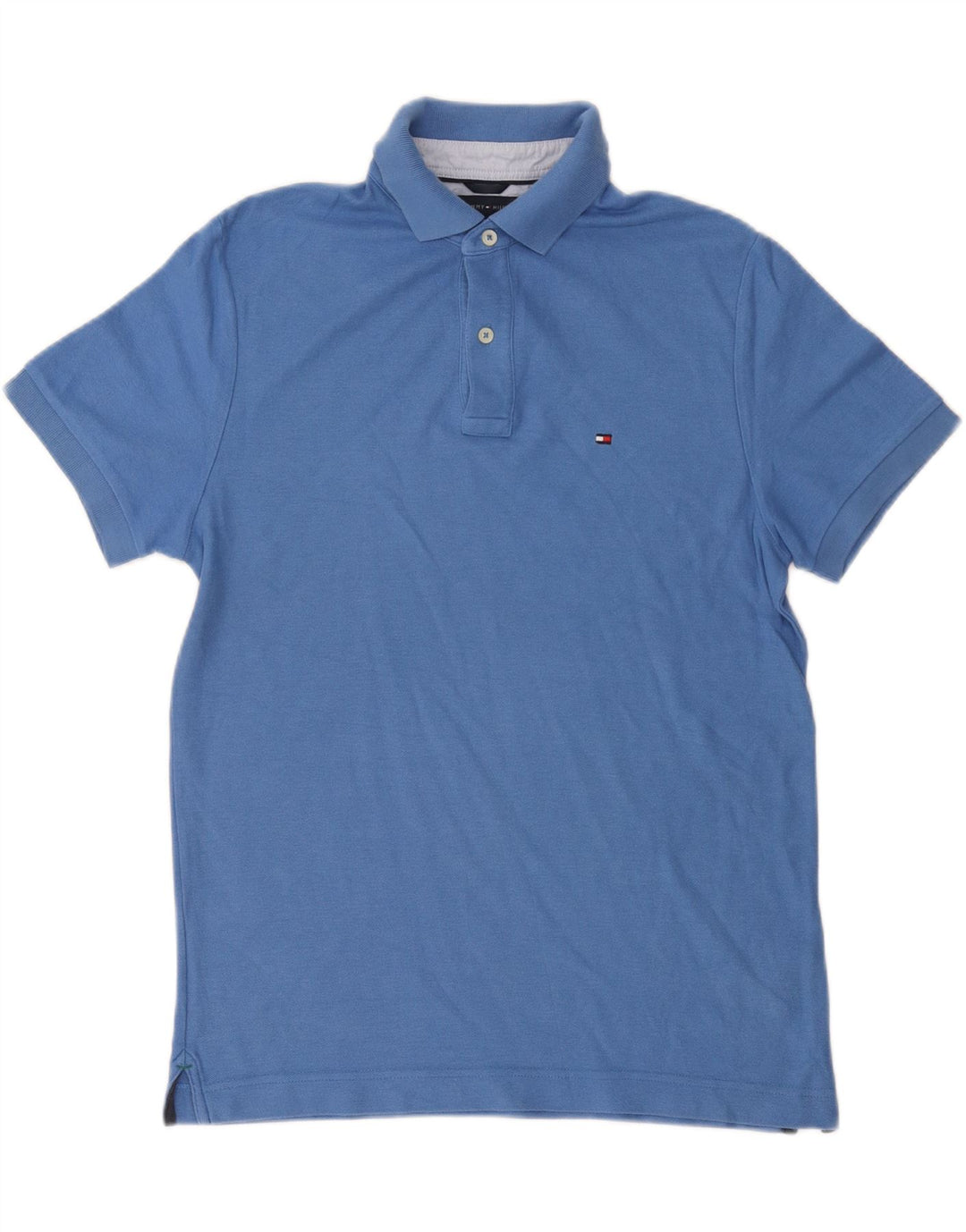 TOMMY HILFIGER Polo Custom Fit para hombre de algodón azul medio