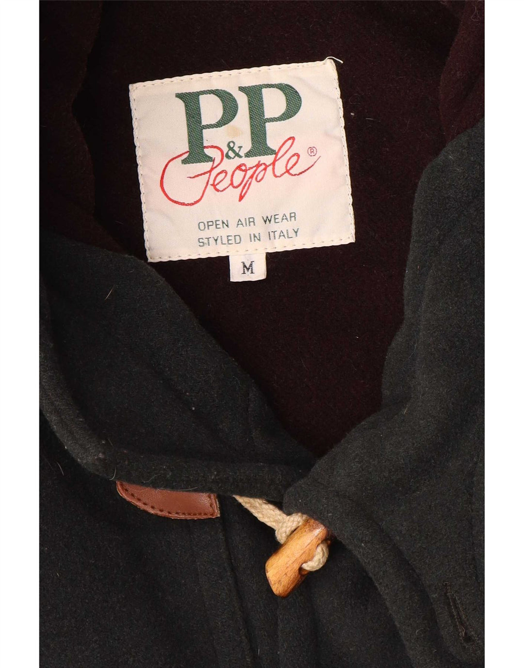 P&P People Trenca con capucha para hombre UK 38 Lana verde medio