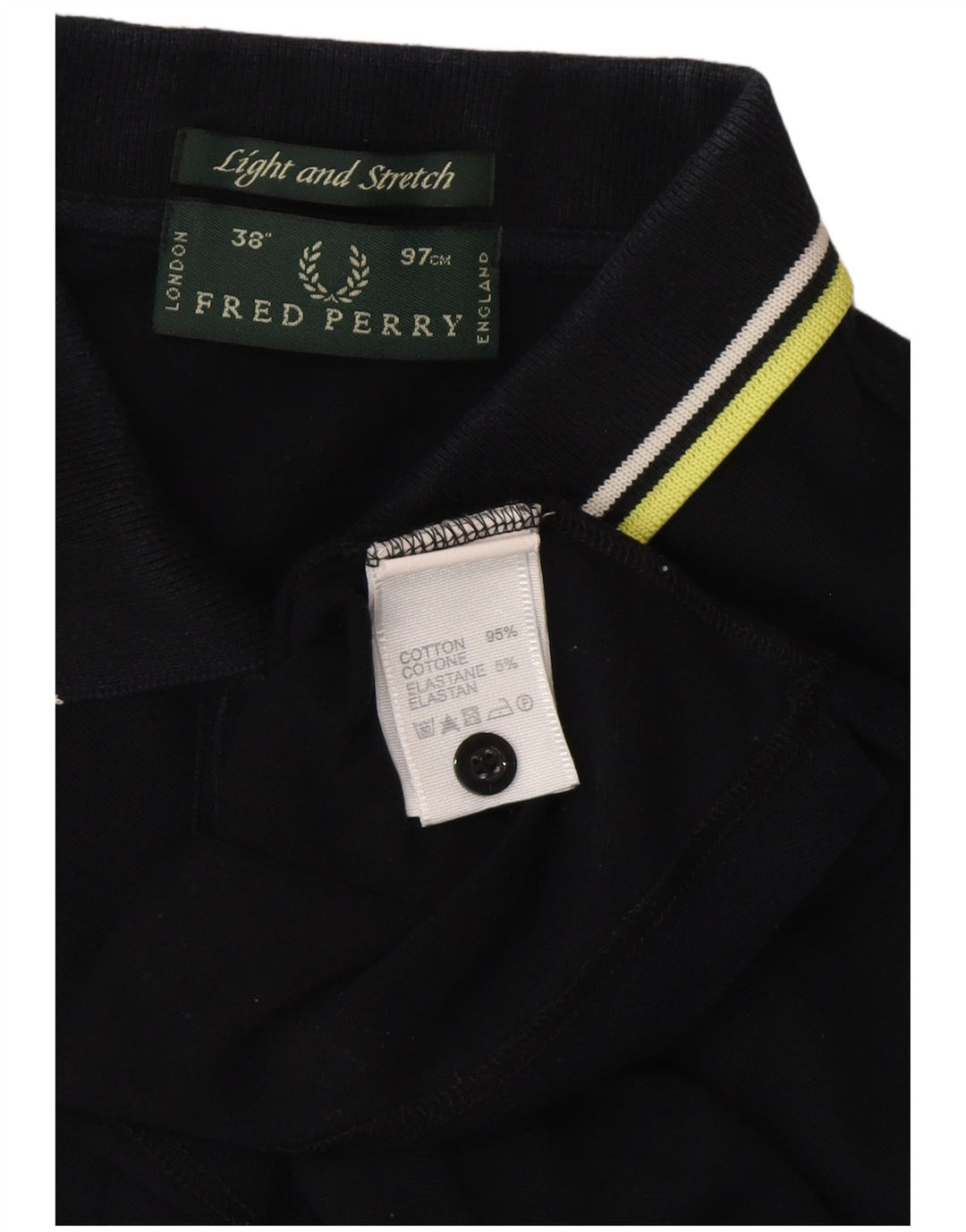 FRED PERRY Polo para hombre pequeño algodón negro