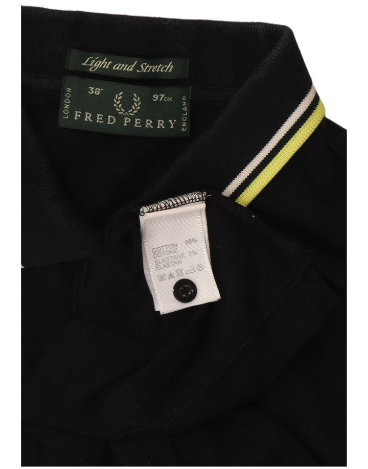 FRED PERRY Polo para hombre pequeño algodón negro