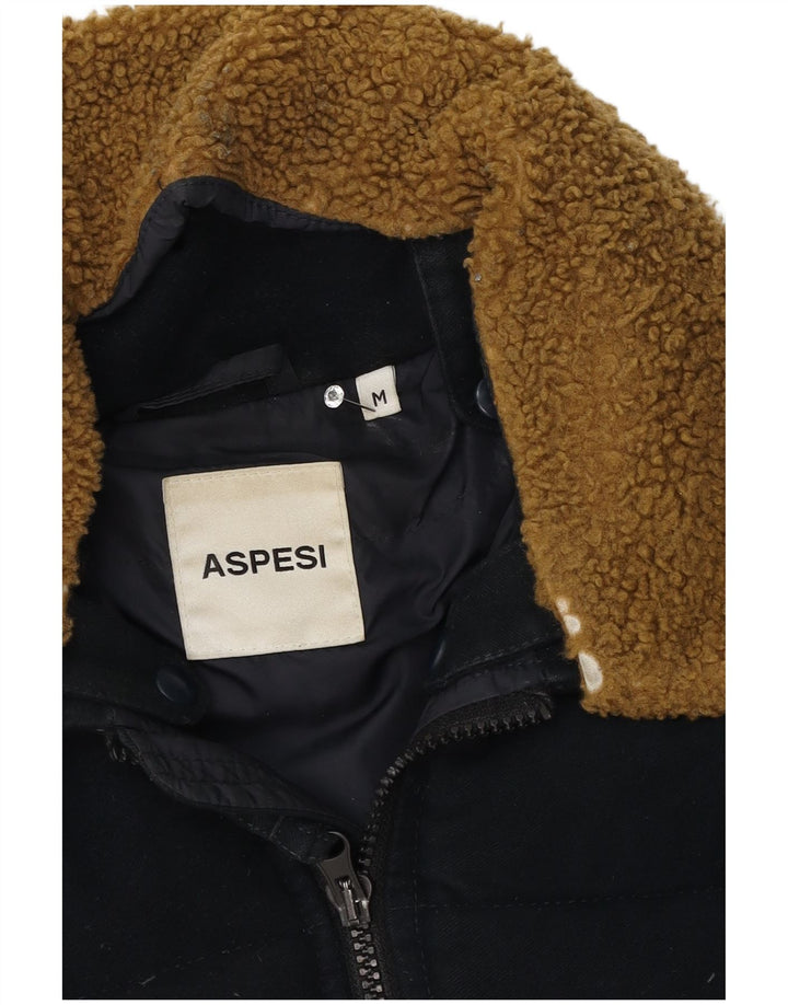 Aspesi Chaqueta acolchada para hombre UK 38 Medium Azul marino Algodón
