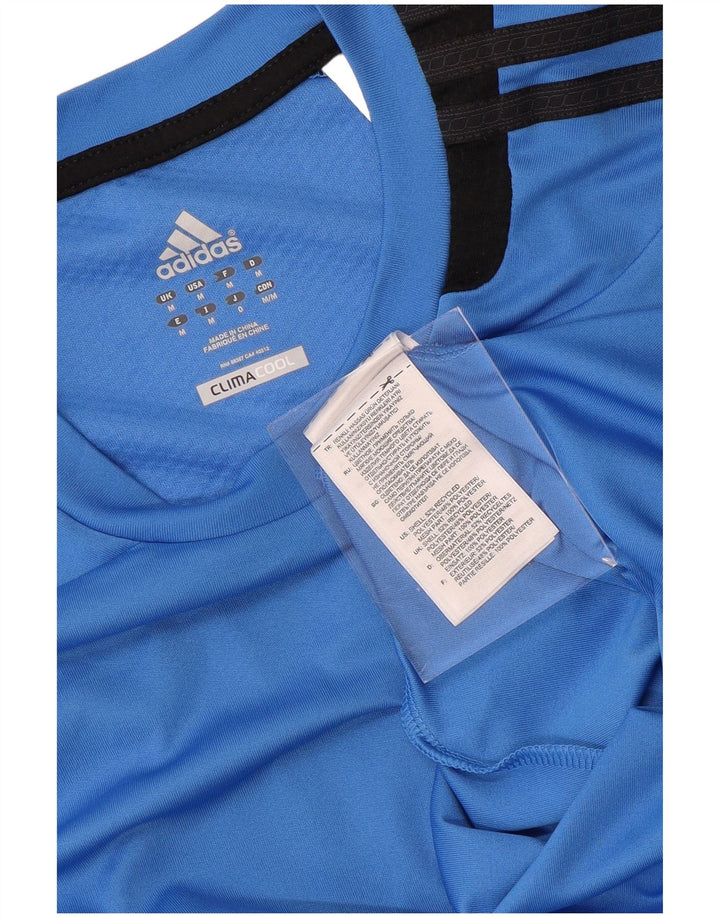ADIDAS Camiseta Climacool para hombre Top Azul medio Colorblock Poliéster