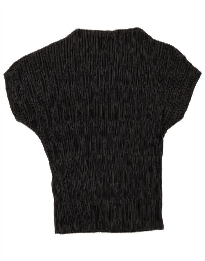 Zara Blusa Mujer Top UK 10 Small Poliéster Rayas Negras