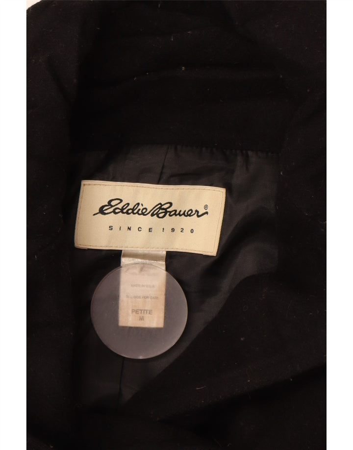 Eddie Bauer Abrigo de guisante pequeño para mujer UK 44 Lana negra mediana