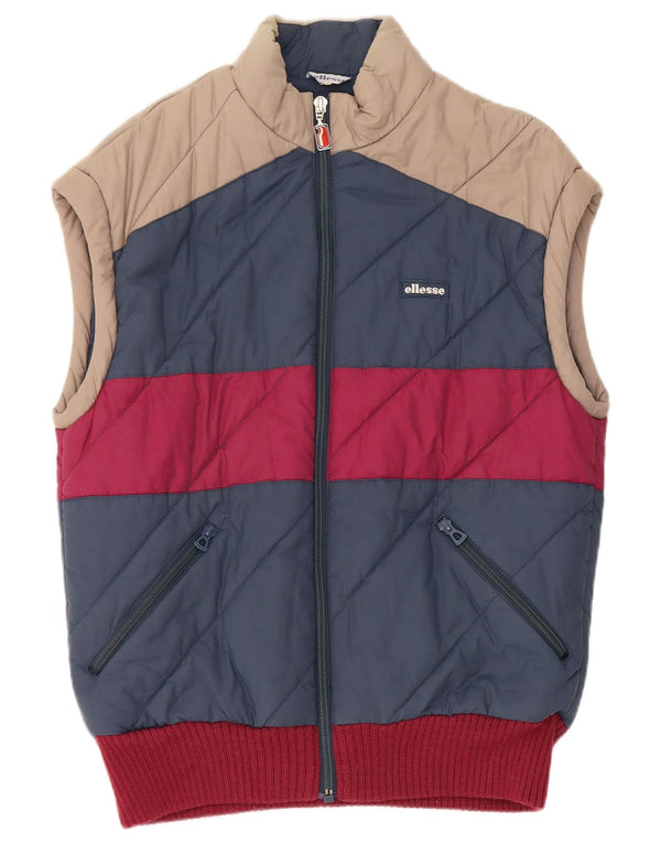 Ellesse Hombre Chaleco acolchado IT 48 Algodón color block azul medio
