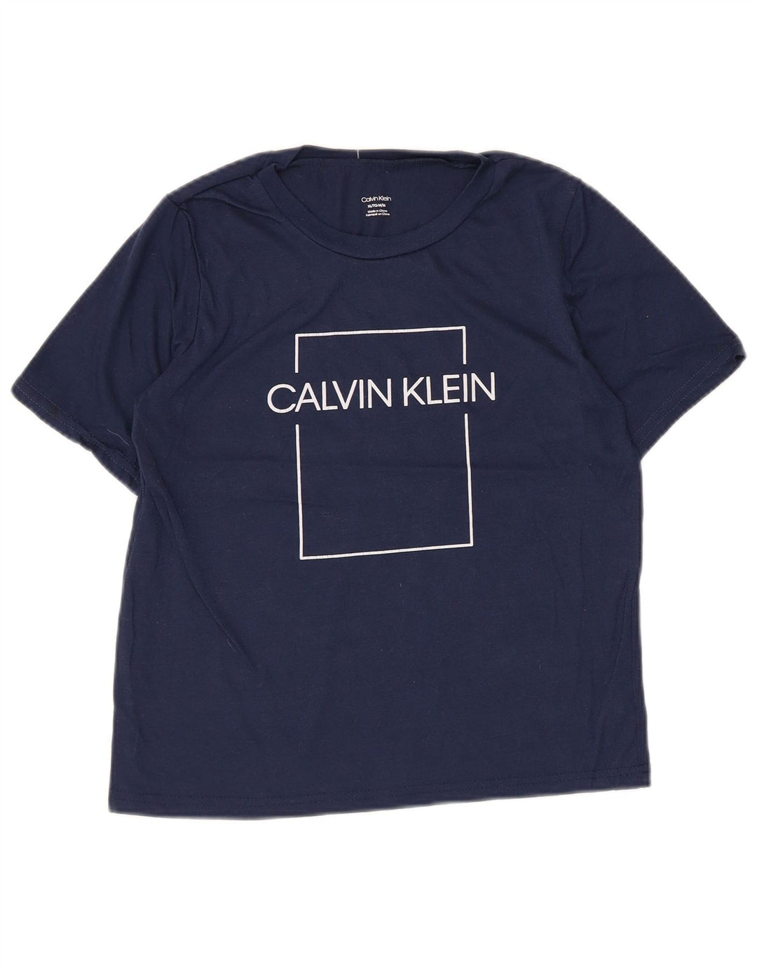Calvin Klein Camiseta gráfica para niño 14-15 años XL Azul marino Poliéster