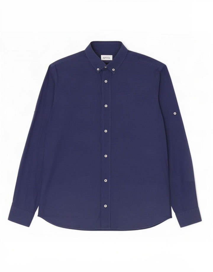 Zara Hombre Camisa Relaxed Fit Pequeña Azul Marino