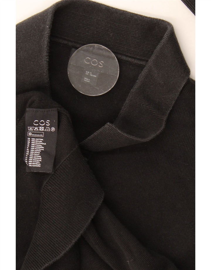 Cos Polo de manga larga para hombre de algodón negro mediano