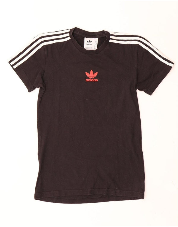Adidas - Camiseta gráfica para hombre, talla pequeña, algodón negro