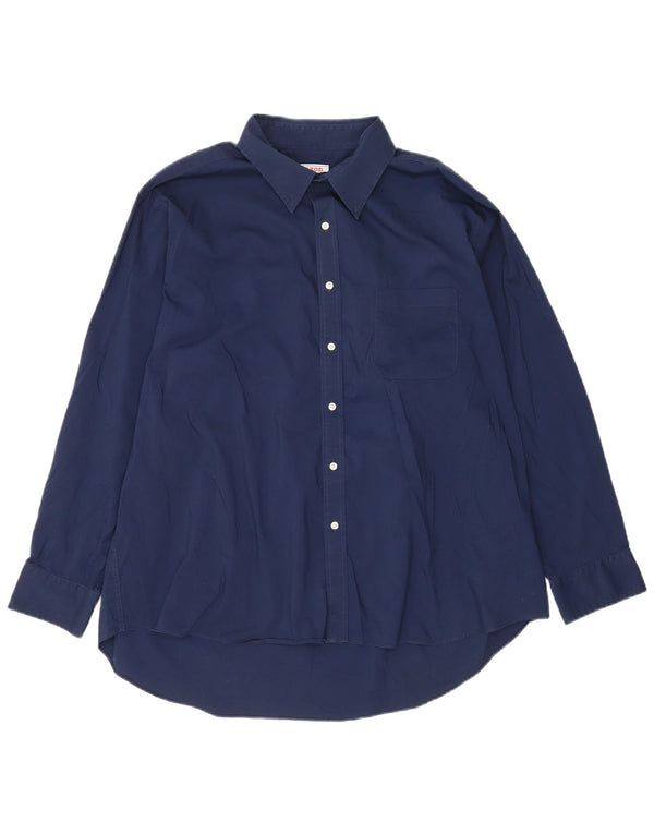 Izod Camisa elástica para hombre, ajuste clásico, talla 18 18 1/2 2XL, algodón azul marino
