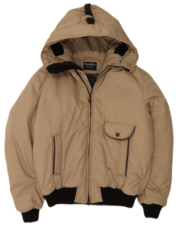 Refrigiwear Chaqueta acolchada con capucha para hombre UK 44 2XL Beige Nylon