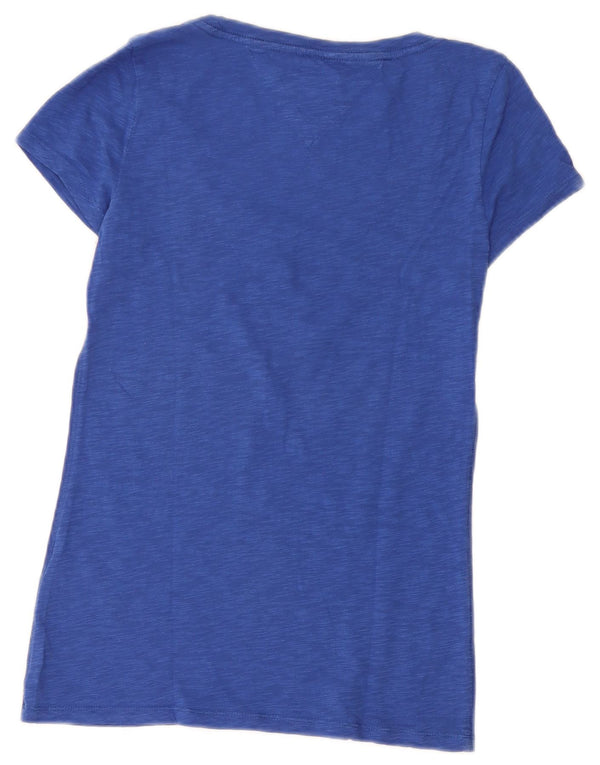 Tommy Hilfiger Camiseta para Mujer Top UK 8 Small Azul Moteado Algodón