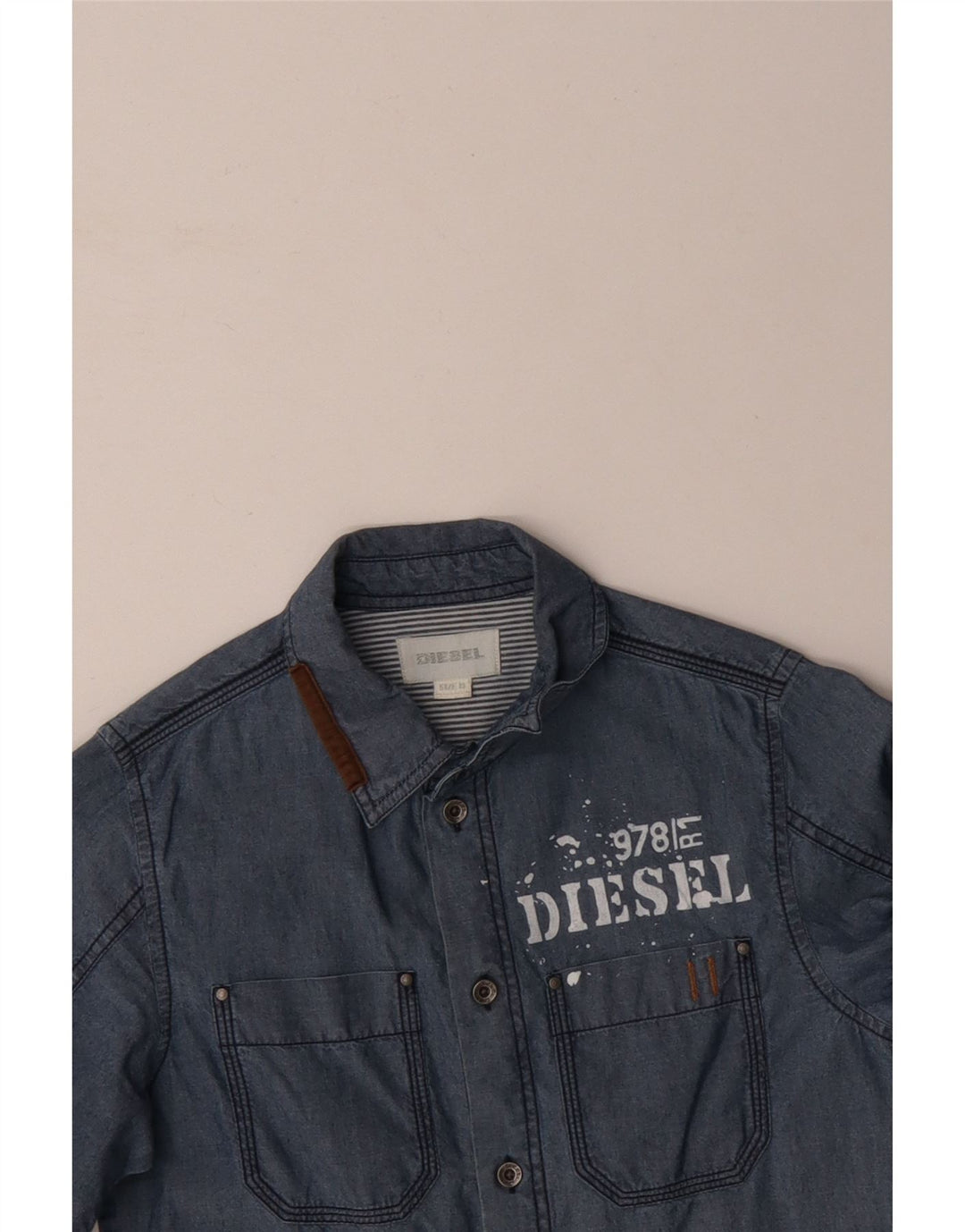 DIESEL Camisa gráfica para niño 9-10 años Azul medio Algodón