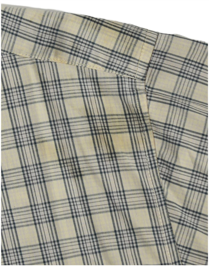 Camisa Dockers Hombre Manga Corta Cuadros Amarillo Medio