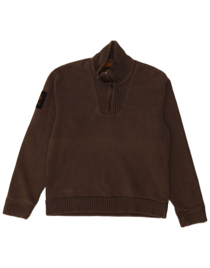 REPLAY Suéter tipo jersey con cuello y cremallera para hombre Gris medio