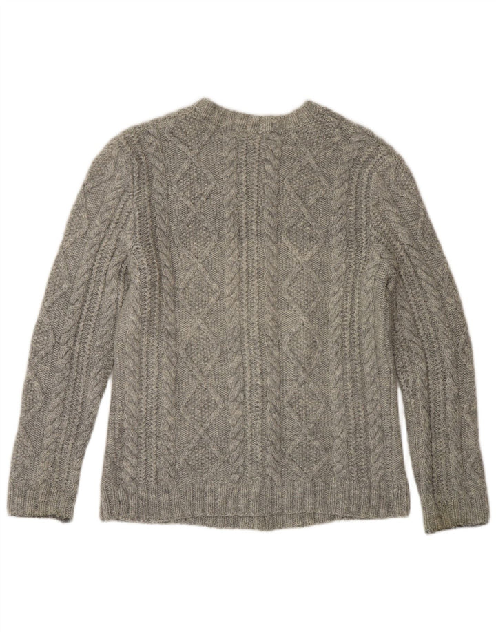 VINTAGE Mujer Cardigan Suéter Reino Unido 10 Pequeño Gris