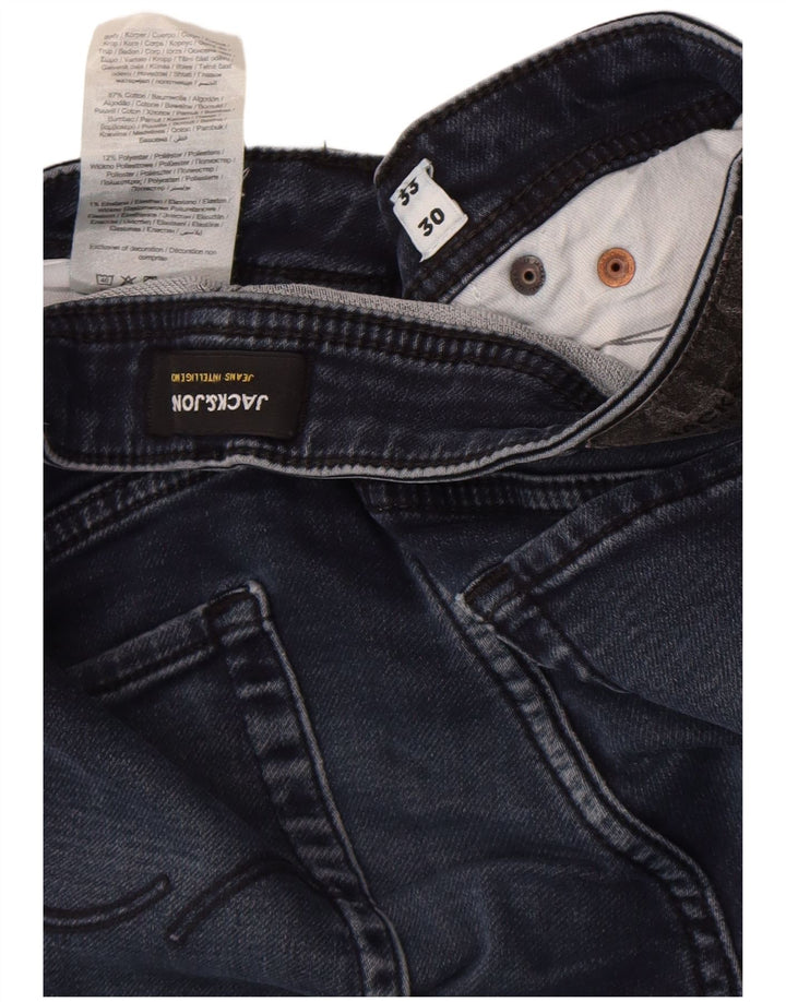 Jack & Jones Hombre GLENN Slim Jeans W33 L30 Algodón Azul