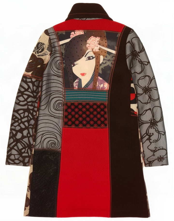 Abrigo estampado para mujer Desigual EU 38 Medio Patchwork multicolor